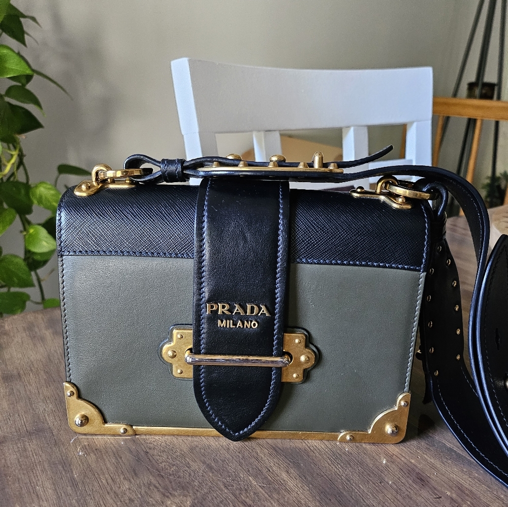 *LAST CHANCE* Prada Olive Cahier Bag - Picture 1 of 13
